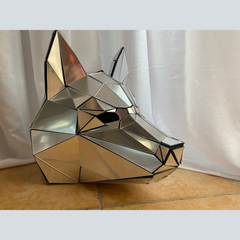 Husky/Fox 3D Full Head Mask, Mirror Finish Animal Head, Home Decor, High Couture Costume Accessories