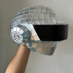 Cyberpunk Wearable Helmet for Halloween, EDM, Margiela and Other Special Occasions, Futuristic Mirror Helmet, Interstellar Headpiece, Atmosphere Prop
