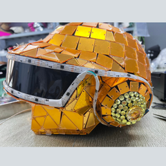Cyberpunk Mirror LED Helmet, Daft Punk Mask for Halloween Cosplay and Special Occasion, Wearable Interstellar Headpiece