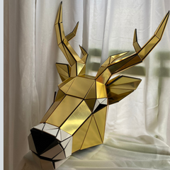 Halloween Wearable Deer Head, Mirror Animal Full-head Mask, DJ Thomas Daft Punk Helmet Mask, Home Decor