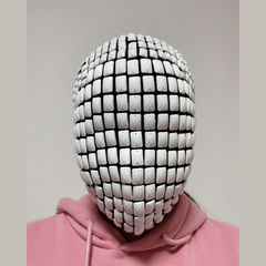 White Stones Full Head Haute Couture Mask for Masquerade, Rapper, Singer, Special Occasion