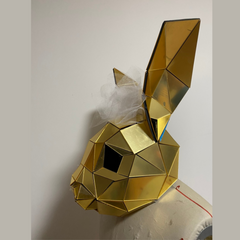 3D Mirror Full-head Rabbit Mask, Full Face Animal Mask for Halloween, Performance, Masquerade, Cosplay and Other Special Occasion