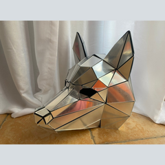 Husky/Fox 3D Full Head Mask, Mirror Finish Animal Head, Home Decor, High Couture Costume Accessories