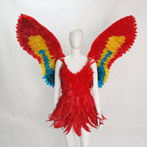 Rainbow Macaw Feather Set - Handmade LGBTQ Pride Month Celebration Costume, Perfect for Electronic Music Festivals, Pride Month Celebrations