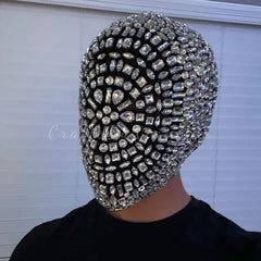 Cool Jeweled Full Coverage Mask - Ideal for Masquerade, Rave, and Cosplay, Perfect for DJ, Masked Singers, and Performers, One Size Fits All