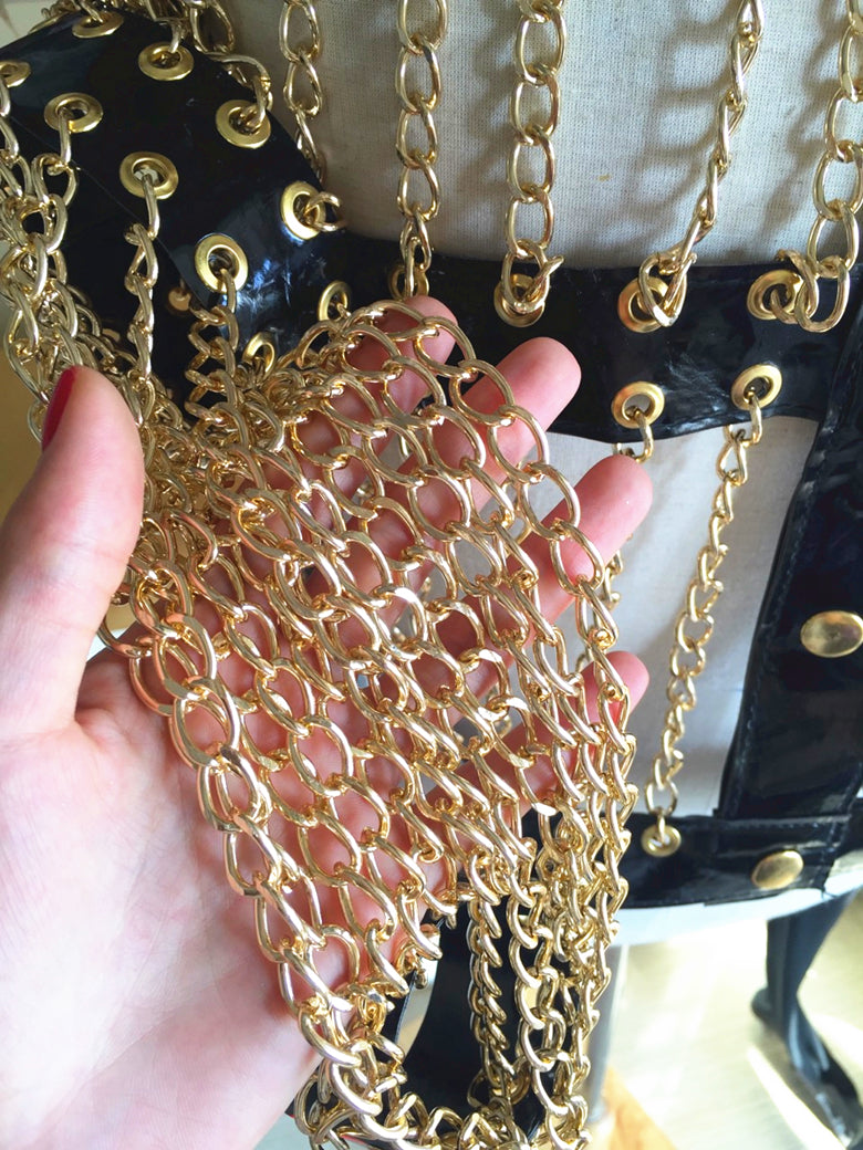 Gold/Silver Chain-Link Jacket Chain-mail Coat