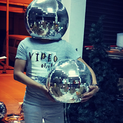 Shiny Disco Ball Helmet,  Disco Ball with Single Eye Window Opening, 70s Disco Style,  Mod-Inspired, Ideal for Festival & Rave Headgear
