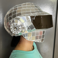 Cyberpunk Wearable Helmet  for Halloween, EDM, Margiela and Other Special Occasions, Futuristic Mirror Helmet, Interstellar Headpiece, Atmosphere Prop