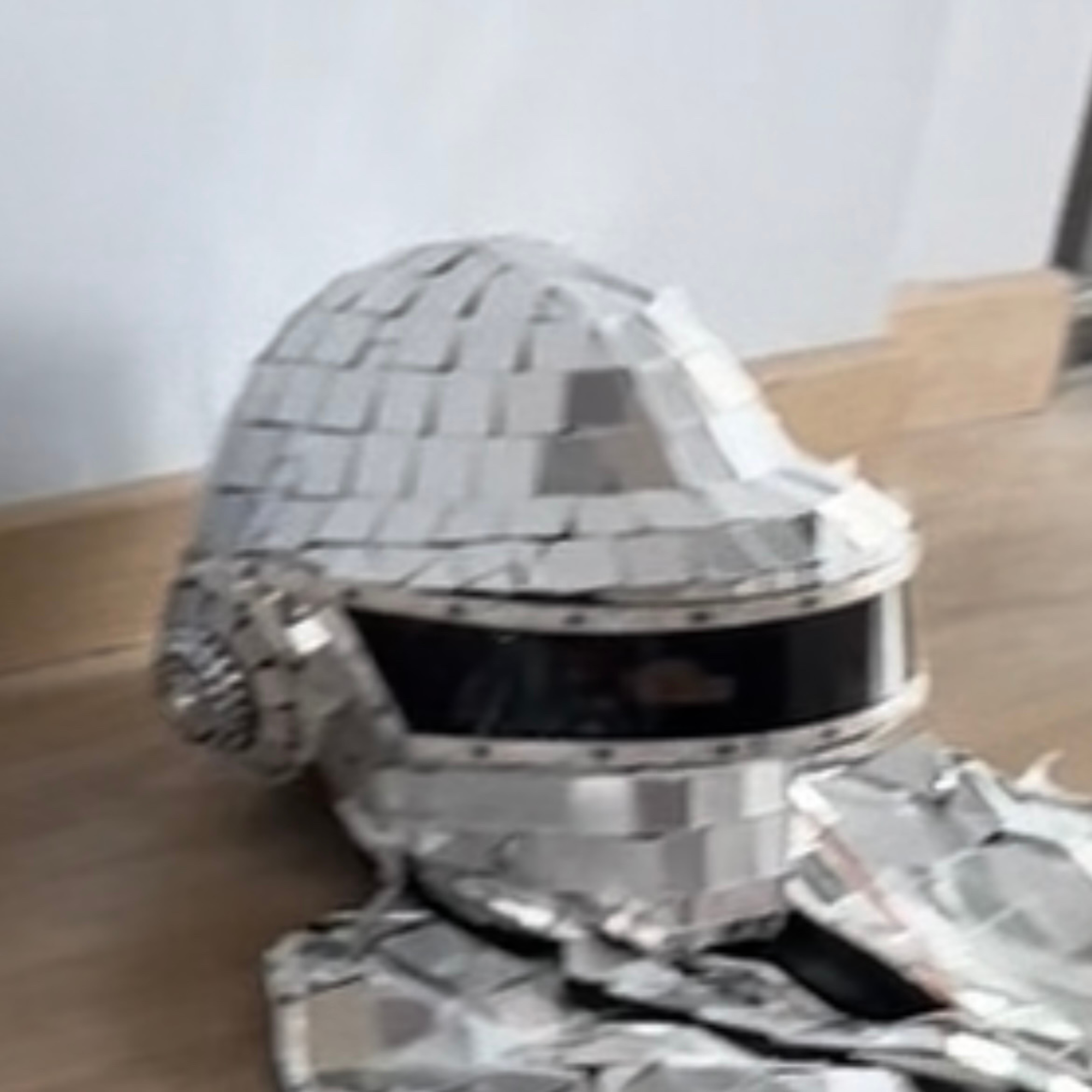 Cyberpunk Wearable Helmet  for Halloween, EDM, Margiela and Other Special Occasions, Futuristic Mirror Helmet, Interstellar Headpiece, Atmosphere Prop