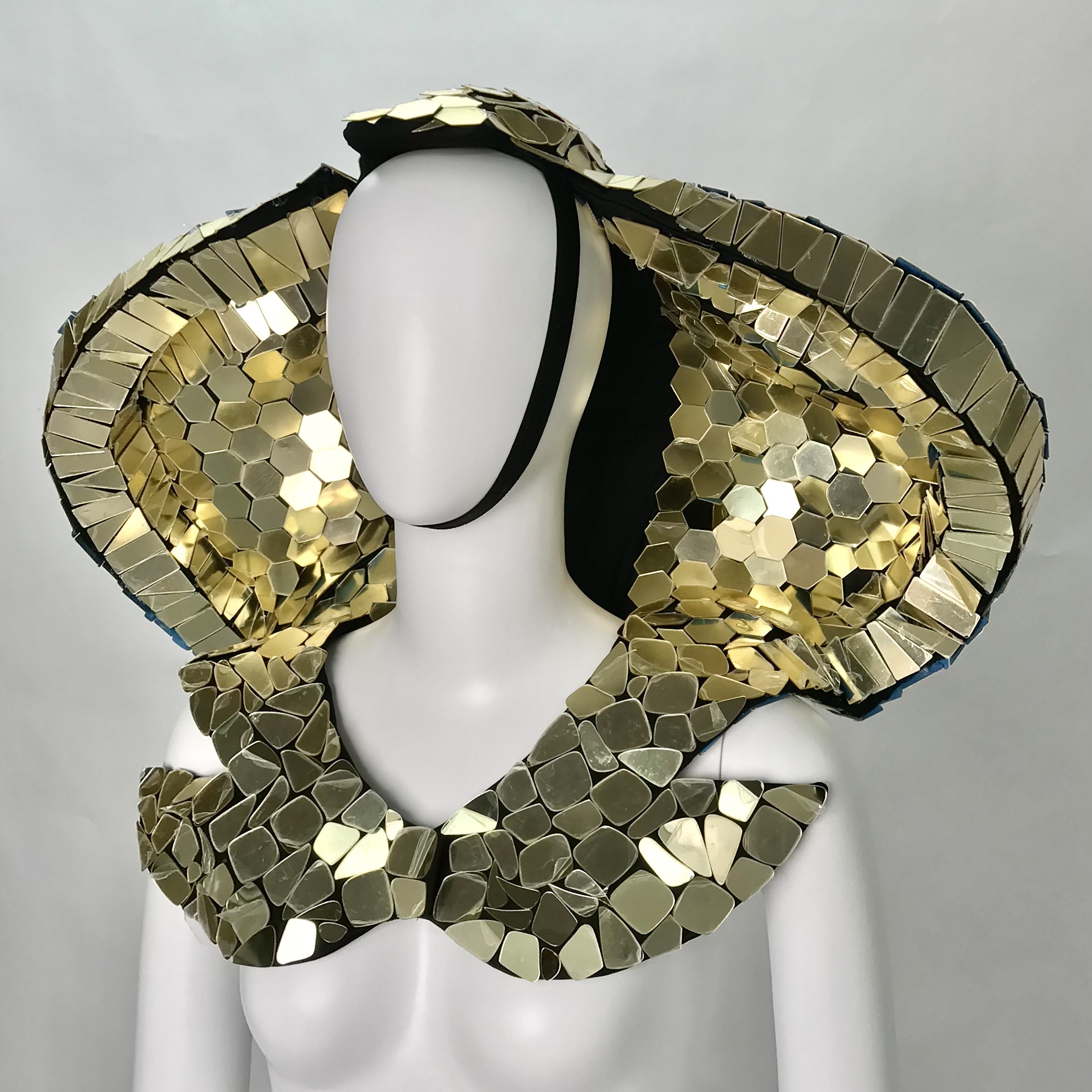 Dynamic Mirror Snake Headdress Neck Wrap - Simulated Cobra Headpiece, for Parties, Animal Theme Parties & Masquerades, One Size Fits All