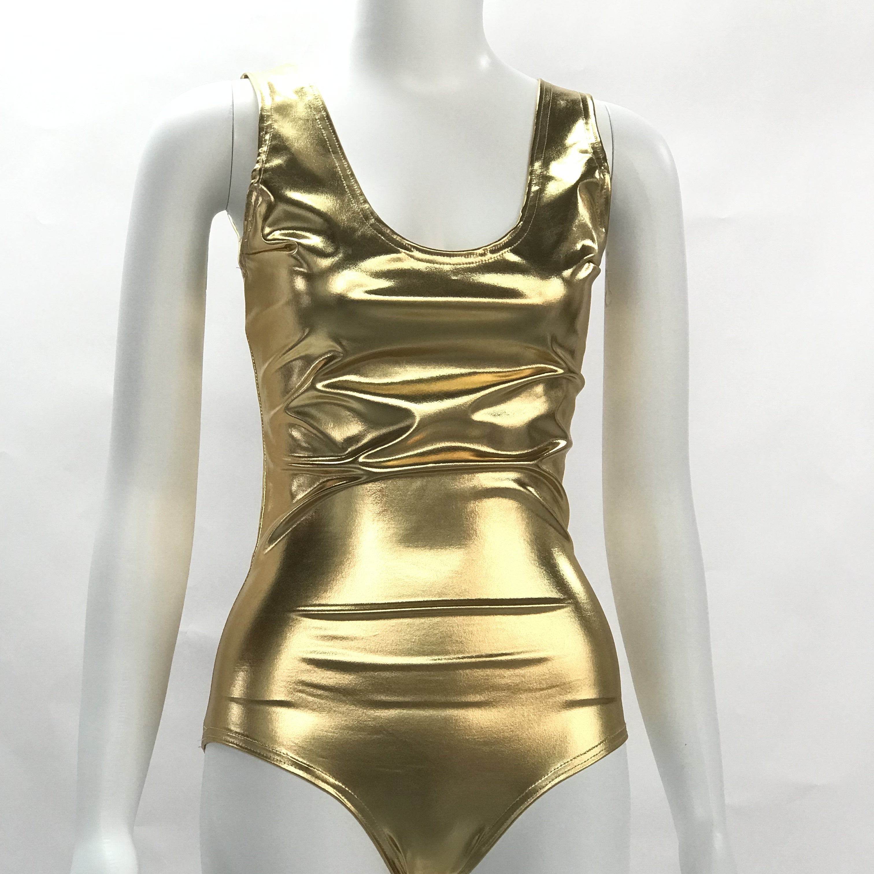 Futuristic Attire Golden Metallic Bodysuit Mirror Costume Runway Show Outfit Rave Reflective Dress, Sexy Bodysuit, Shiny Club Wear