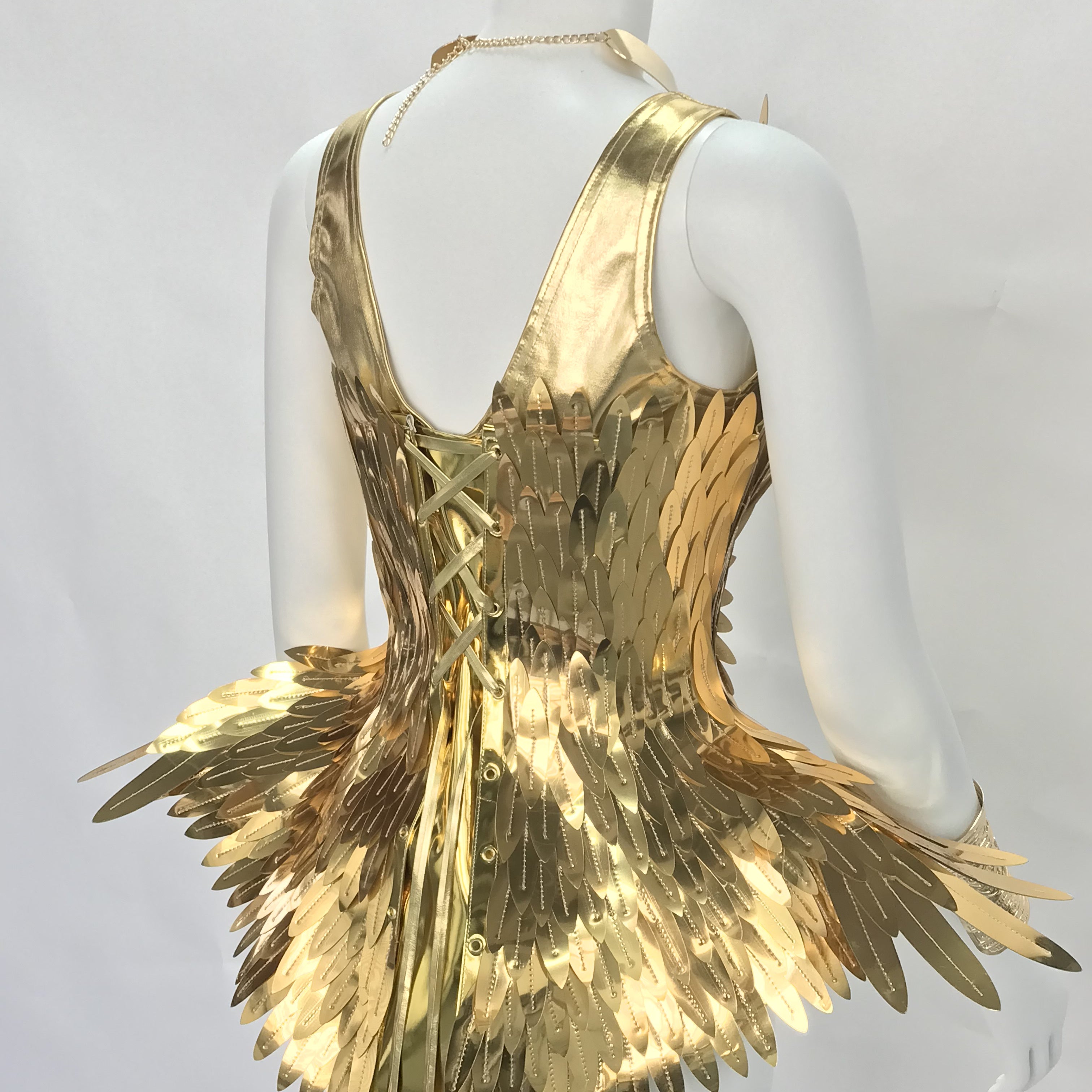 Futuristic Attire Golden Metallic Bodysuit Mirror Costume Runway Show Outfit Rave Reflective Dress, Sexy Bodysuit, Shiny Club Wear