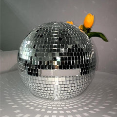 Shiny Disco Ball Helmet,  Disco Ball with Single Eye Window Opening, 70s Disco Style,  Mod-Inspired, Ideal for Festival & Rave Headgear