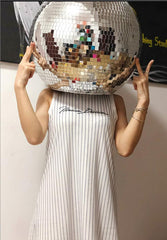 Shiny Disco Ball Helmet,  Disco Ball with One Single Eye Window Opening, Festival Accessories, Rave Accessories