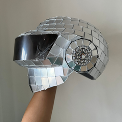 Cyberpunk Wearable Helmet  for Halloween, EDM, Margiela and Other Special Occasions, Futuristic Mirror Helmet, Interstellar Headpiece, Atmosphere Prop