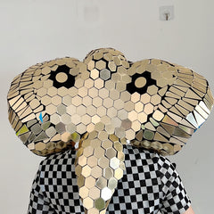 Dynamic Mirror Snake Headdress Neck Wrap - Simulated Cobra Headpiece, for Parties, Animal Theme Parties & Masquerades, One Size Fits All
