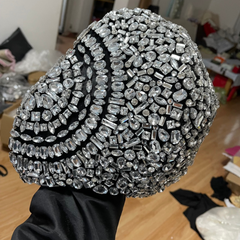 Jewelry Full Coverage Mask, Full Head Haute Couture Mask for Festival, Party, Rave, Halloween and Other Special Occasions