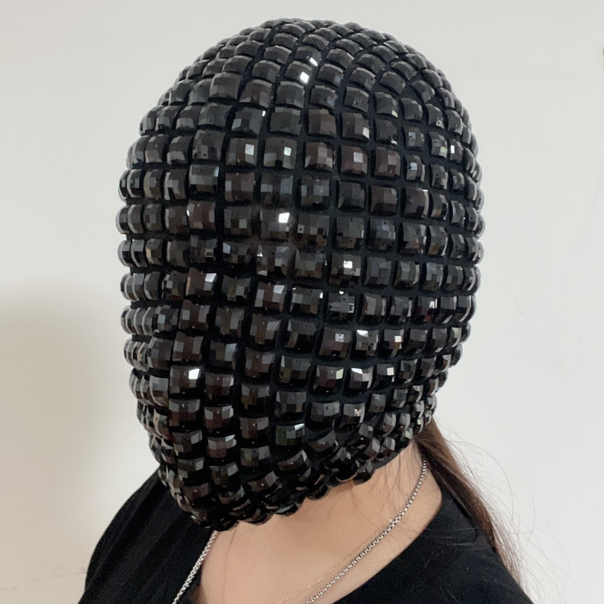 Black Jewels Full-head Mask, Full Coverage Haute Couture Stones Mask