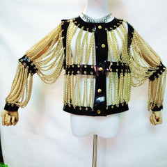 Gold/Silver Chain-Link Jacket Chain-mail Coat