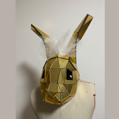 3D Mirror Full-head Rabbit Mask, Full Face Animal Mask for Halloween, Performance, Masquerade, Cosplay and Other Special Occasion