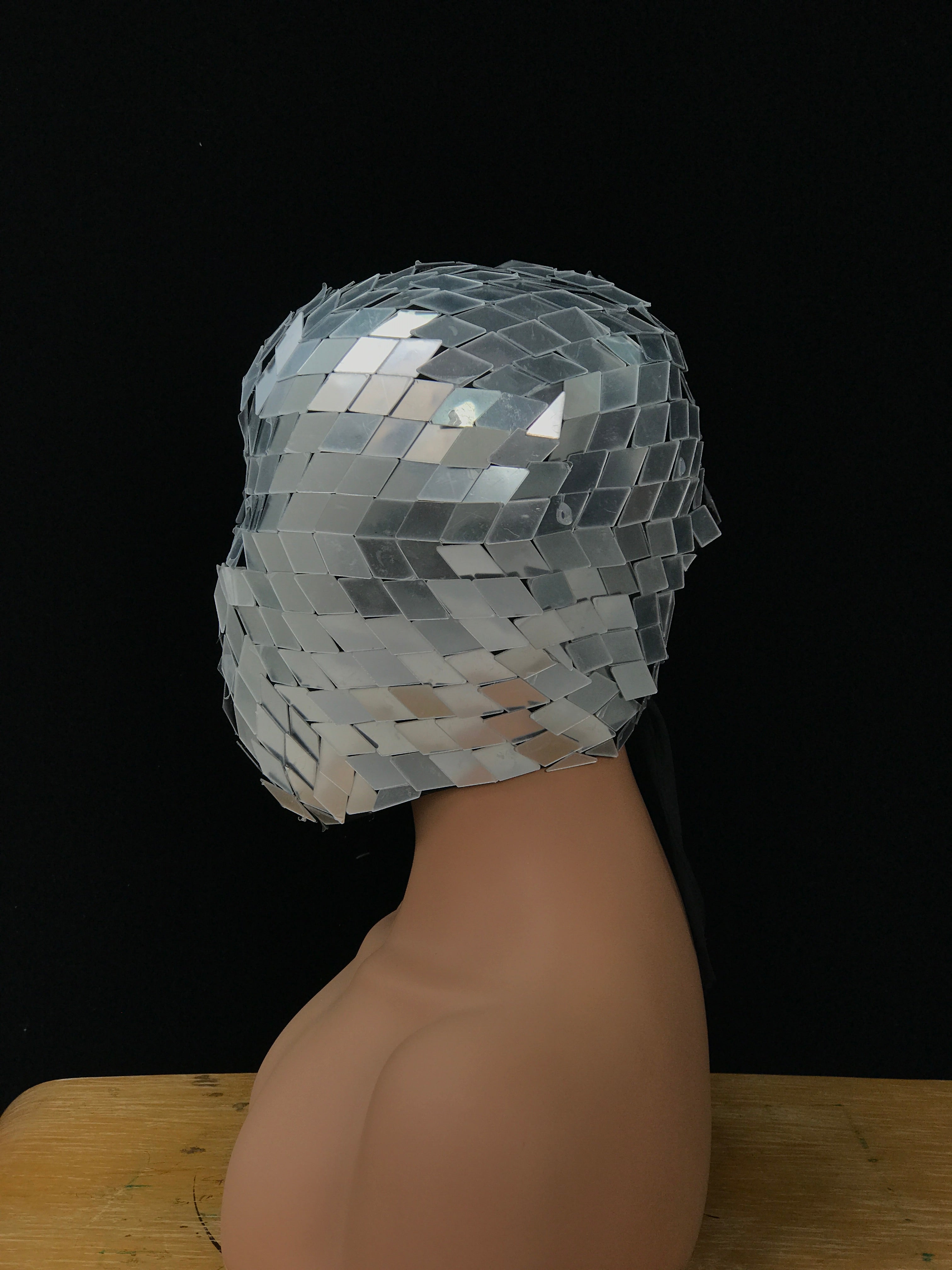 Mirror Cyberpunk Mask: Futuristic Rave Costume, EDM Cosplay